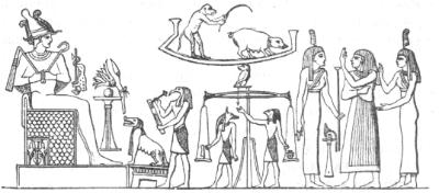 Суд над умершими. Древнеегипетское изображение